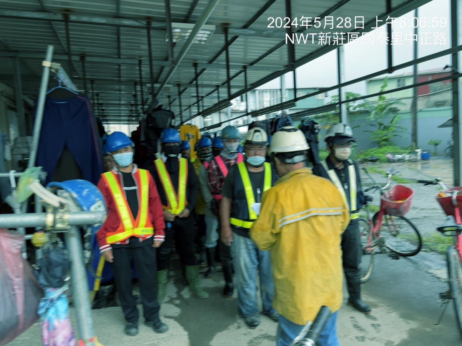 0528-驟雨(工區袪水作業)、管理維護(勤前教育)